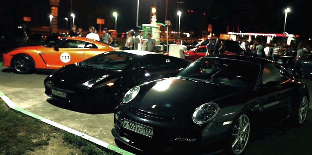 4-Way Supercar Street Race: UGR Gallardo vs 9ff GT2 vs AMS GT-R vs Boostlogic GT-R