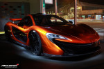 McLaren P1 poses with F1 Car in California