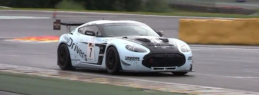 Aston Martin V12 Zagato Frolicking at Spa