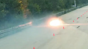 Lamborghini With Under-Ass Fire Does 250 mph in Standing Mile