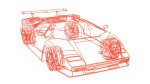 The Wireframe Lamborghini Countach by Benedict Radcliffe