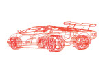 The Wireframe Lamborghini Countach by Benedict Radcliffe