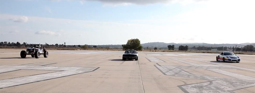 Drag Race from Hell: 911 Turbo vs. ’70 Mustang vs. Dune Buggy