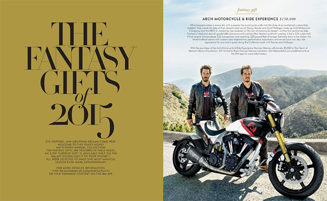 Neiman Marcus Offers Keanu Reeves First Motorcycle, the Arch KRGT-1