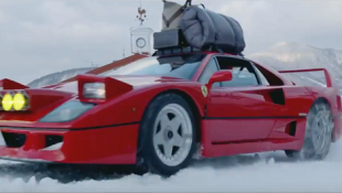 Someone Went Camping in the Snow – with a Ferrari F40