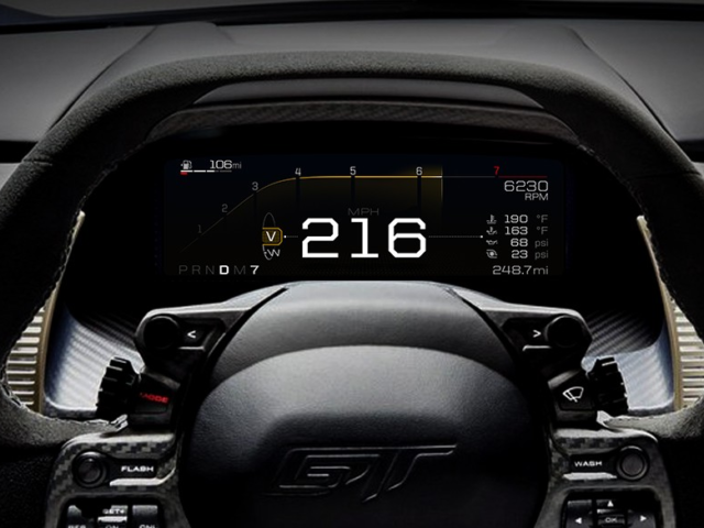 2017 Ford GT’s Digital Instrument Display