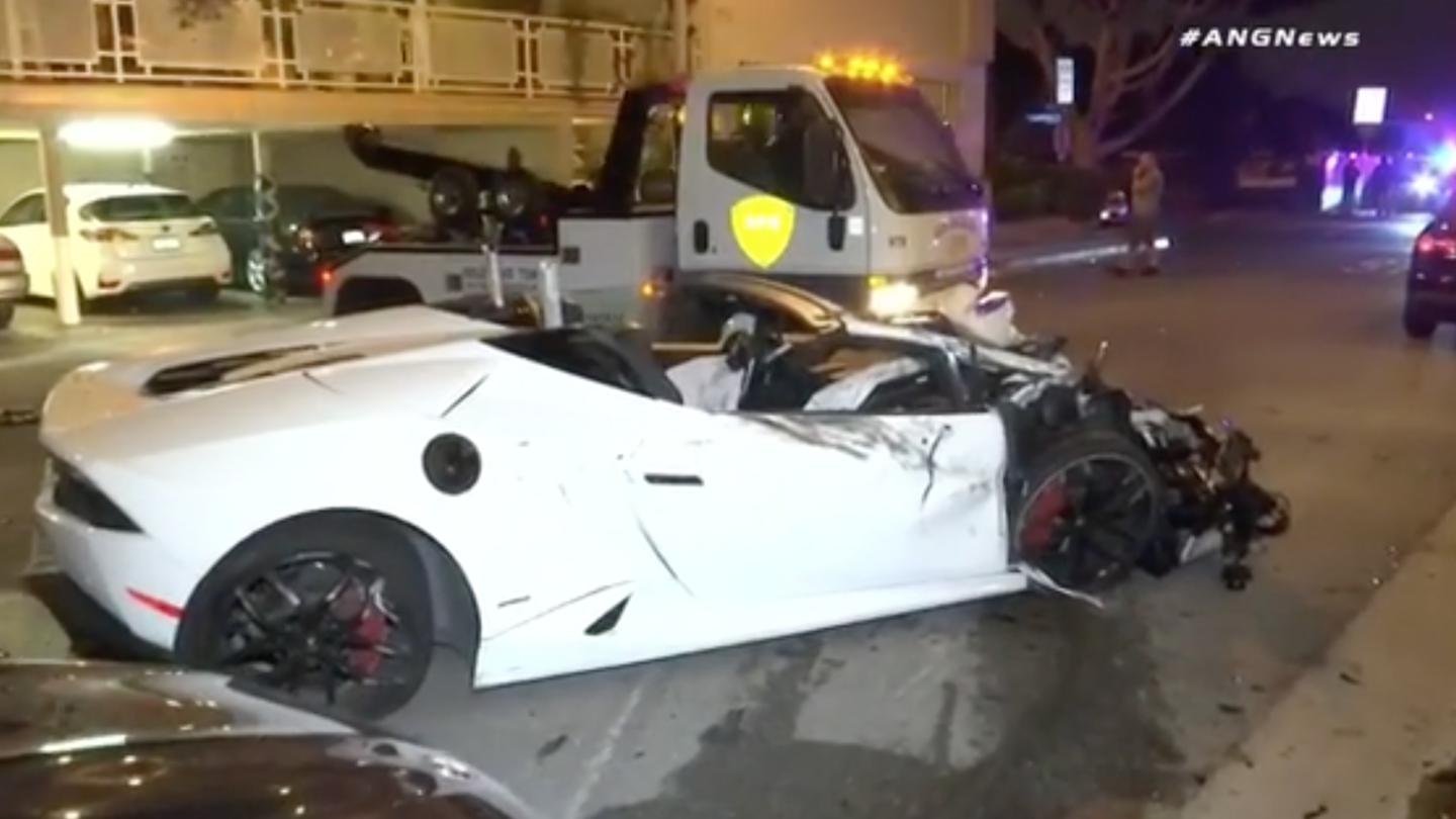 6SpeedOnline.com Lamborghini Huracan Spyder Smashed and Dashed Hollywood Crash KTLA