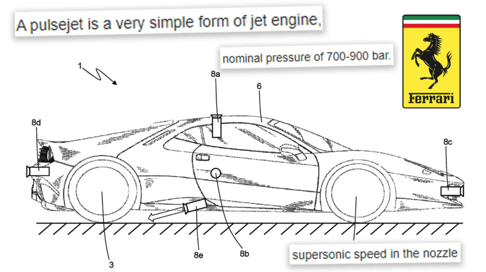 Ferrari Files Patent Using Pulse Jet Tech On Road Cars