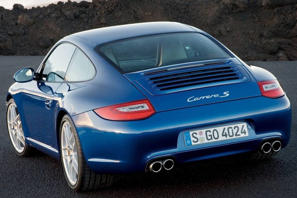 A 997 Porsche 911 Carrera S shows off its rear-end styling. 