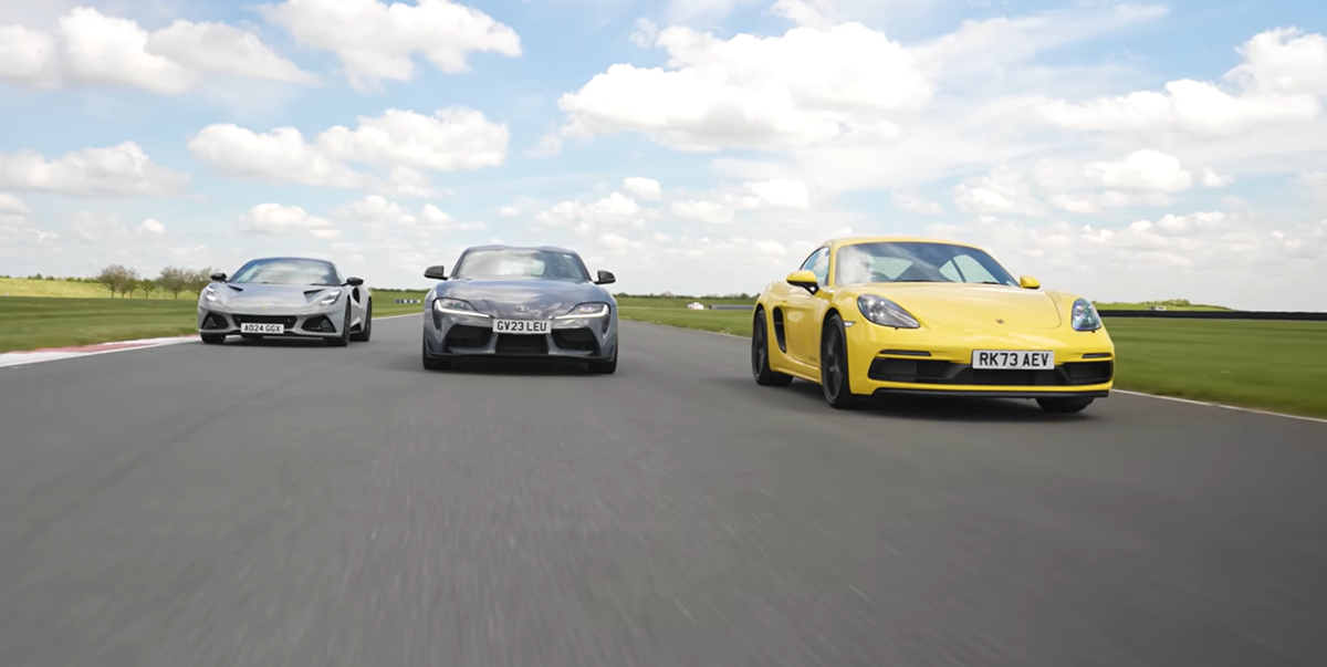 Watch the Toyota GR Supra, Porsche Cayman GTS & Lotus Emira Duke it Out